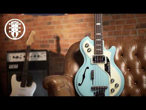 Italia Mondial Classic Bass, Italia blue, semi-hollow, Piezo Bridge , Resoglass top, made in Korea image 18