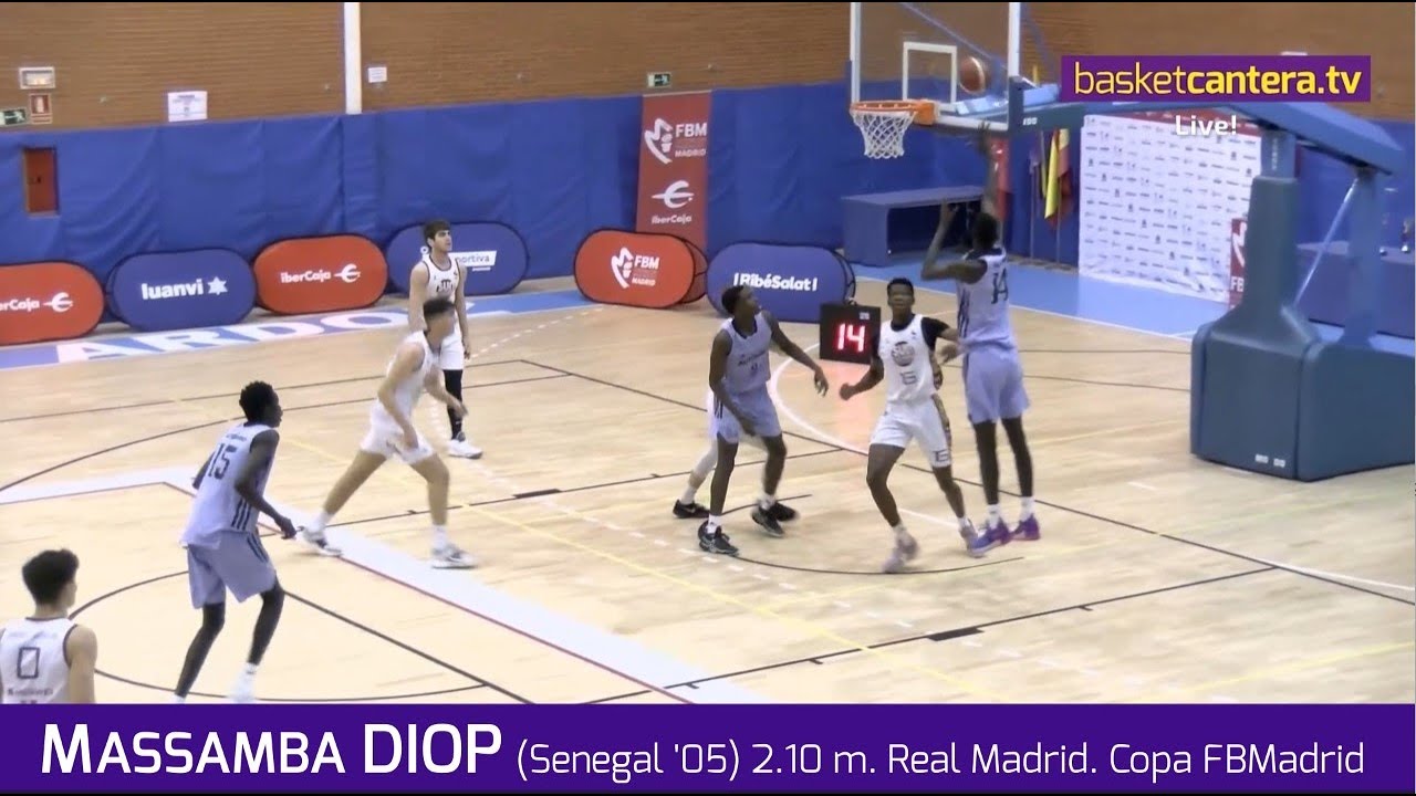 MASSAMBA DIOP (Senegal '05) 2.10 m. U18M Real Madrid en la Copa FBMadrid 2022 #BasketCantera.TV