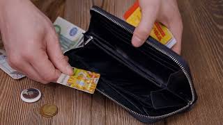 Универсальный кошелек-клатч на одно отделение из натуральной кожи ST Leather 22559 черный