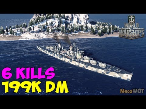 World of WarShips | Minotaur | 6 KILLS | 199K Damage - Replay Gameplay 1080p 60 fps