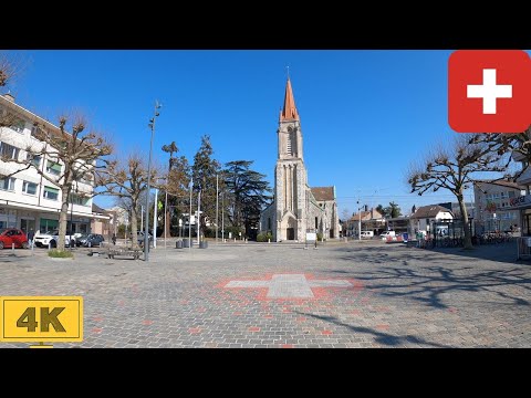 Grand Lancy in Geneva, Switzerland | Winter 2022【4K】Canton de Genève, Suisse