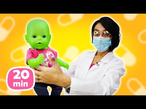 Giochi del dottore con le bambole Baby Born. Come una mamma. I migliori episodi di show per bambini