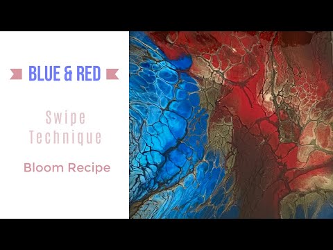 #3 - Red & Blue | #acrylicpouring | #swipetechnique | With Bloom Recipe