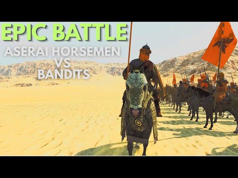 Epic Battle: 500 Aserai Horsemen Vs 500 Bandits | Mount & Blade 2 Bannerlord