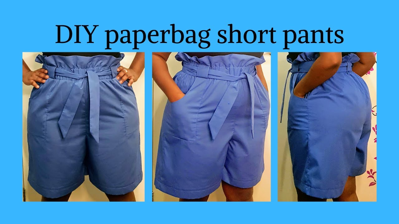 Paperbag shorts tutorial /sewing /pattern making.