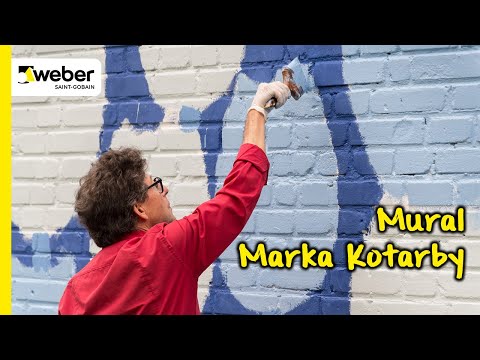 Mural autorstwa Marka Kotarby na Żoliborzu. Malowany farbami fasadowymi Weber.