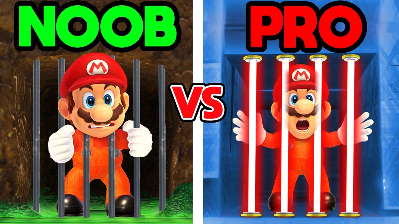 NOOB vs PRO: PRISON ESCAPES in Mario Odyssey!