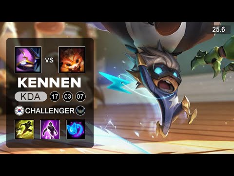 Kennen vs Gnar Top - KR Challenger - Patch 25.6 Season 15