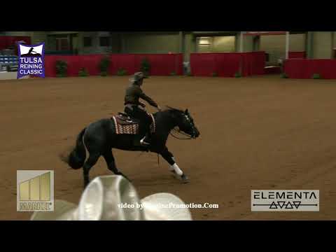Xtra Wimpys Catalyst shown by Trevor Dare   2019 Tulsa Reining Classic Open Derby