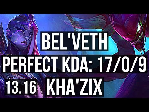BEL'VETH vs KHA'ZIX (JNG) | 17/0/9, Rank 1 Bel'Veth, 76% winrate, Legendary | NA Challenger | 13.16