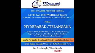 Get the List of Companies from HYDERABAD / TELANGANA.