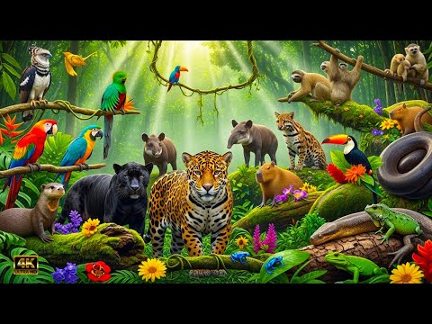 Wild Amazon 4k: Animals Call the Jungle Home | Relaxing Movie About the Animal World