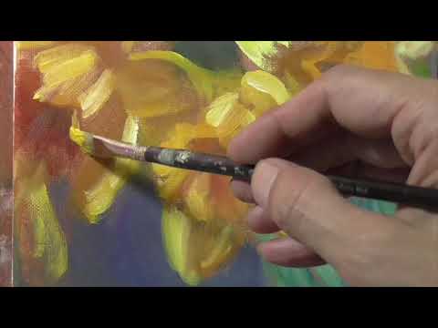 Daffodil timelapse Alla Prima Flowers Oils Demonstration by Peter Chorao