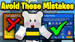 Avoid These *MISTAKES* In The Sticker Update! | Bee Swarm Simulator