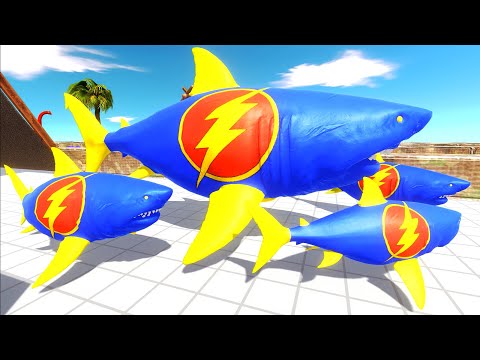 DEATH RUN vs BLUE FLASH MEGALODON - Animal Revolt Battle Simulator