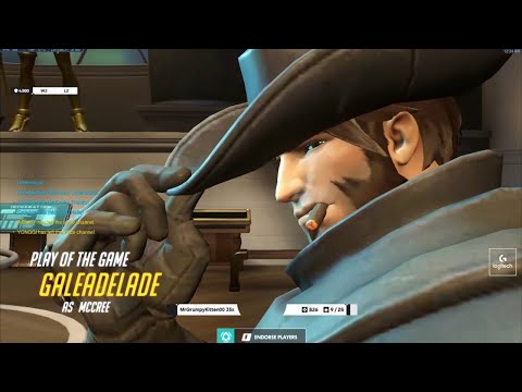 GALE SHOWING HIS MCCREE SKILL! POTG! [ OVERWATCH SEASON 25 TOP 500 ]