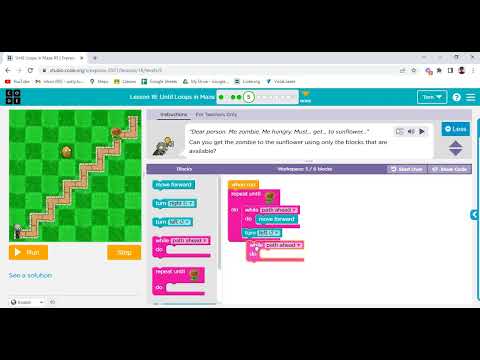 Code org Lesson 18 Until Loops in Maze