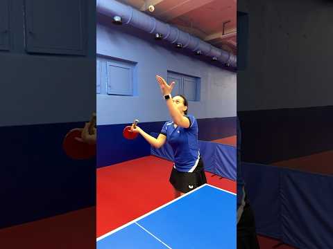 Подача маятник с нижним вращением! Подача настольный теннис. #настольныйтеннис #подача #shorts