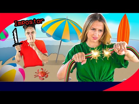 WE PLAY AMONG US IN REAL LIFE ON THE BEACH! (Impostor IQ 999)