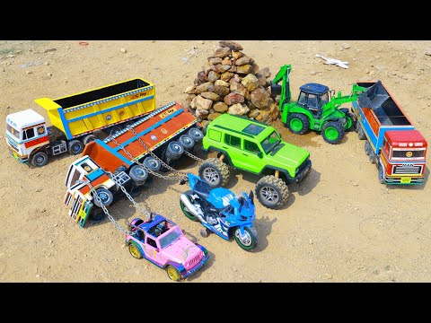 Jcb Loading Mud VOLVO Dump Tipper Accident Highway Pulling Jcb 3dx Yamaha R15 Bike G-Wagon ? CS Toy