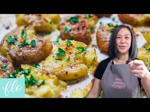 Crispy GARLIC SMASHED POTATOES | Instant Pot | Flo Lum