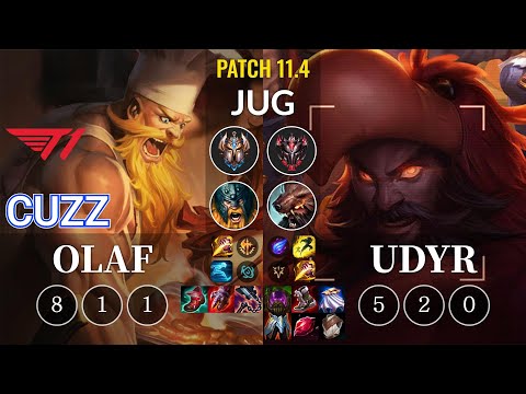 T1 Cuzz Olaf vs Udyr Jungle - KR Patch 11.4