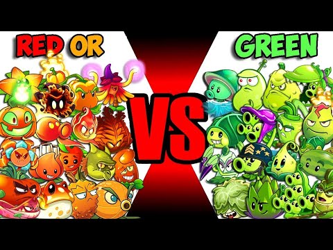 All Plants Team RED-ORANGE vs GREEN - Who Will Win? - PVz 2 Team Plant vs Team Plant