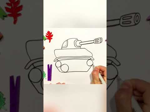 How To Draw Tank Easy | Раскраска Танк | Bolalar uchun tank rasm chizish | Сурет Салу танк