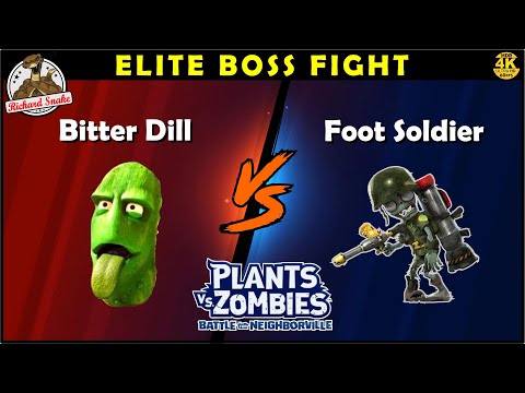 PvZ 3: Battle for Neighborville Bitter Dill vs Foot Soldier Elite Boss Fight Garden Ops Gameplay
