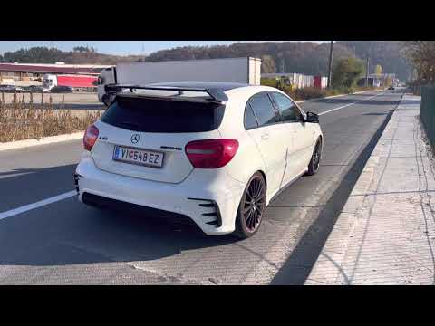 Mercedes A45 AMG 360HP Stage 1 (400HP) launch / Crackles / Shift fart
