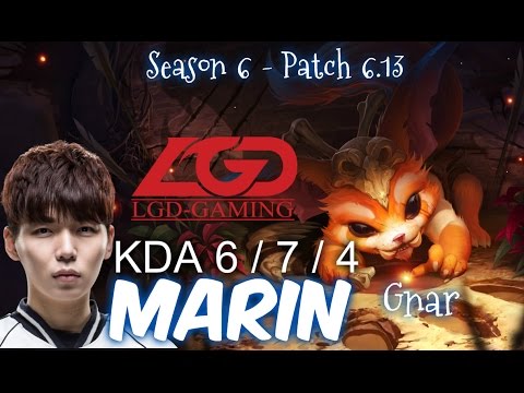LGD MaRin GNAR vs GANGPLANK Top - Patch 6.13 KR Ranked | League of Legends