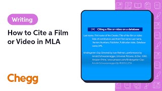 How to Cite a Film or Video in MLA | Chegg