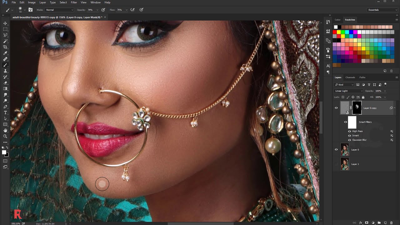 how to skin retouching wedding photo in photoshop by raahil creation