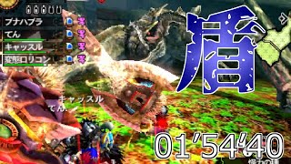 【MH4G】ア　ー　マ　ー　弱　者　ティガレックス亜種を一分台で倒す狩人たち