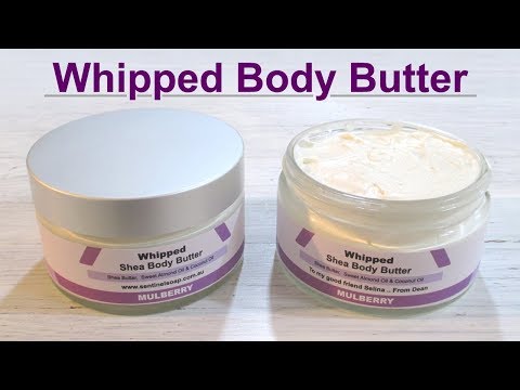 Part of a video titled DIY Whipped Body Butter, Sweet Almond Oil, Coconut Oil, Shea Butter