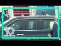 President Donald Trump arrives in Fort M