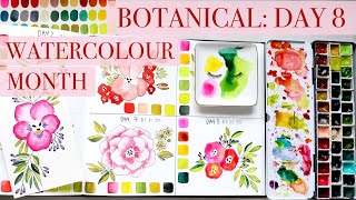 🎉🎉 BOTANICAL Watercolour Month Day 8 | Step by Step Tutorial JUL 2024