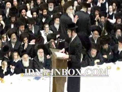 Purim Tish 5770 with Satmar Rebbe R' Zalman Leib Teitelbaum