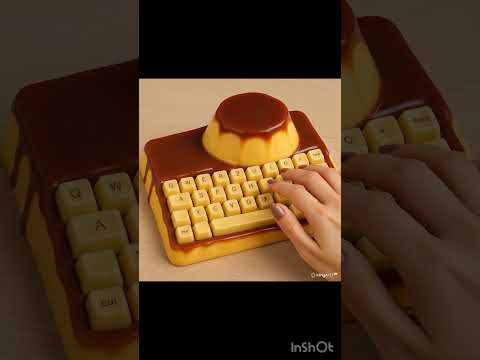 プリンで出来たキーボード　#ai #asmr #typing