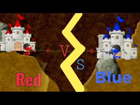 Annelids.red vs blue gameplay capture the flag