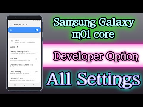 Samsung Galaxy m01 core Developer Option All Settings