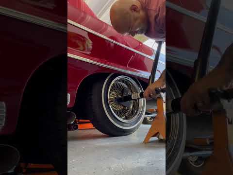Tightening my knock offs with this new tool. {lowrider wheels} 🪚☠️💯 #lowriders
