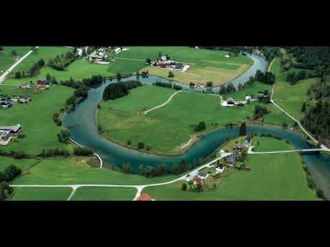 Stryn river (Stryneelva) from drone.