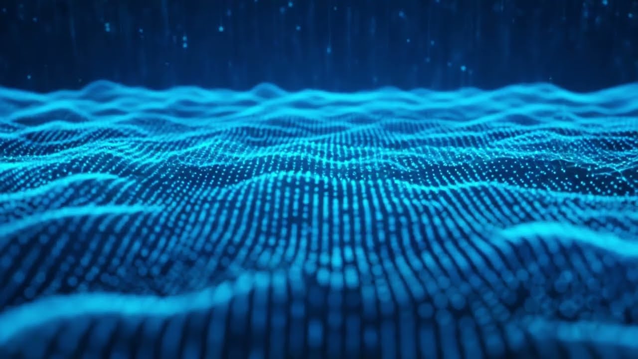 Blue Particle Wave Motion Background 4K - Digital Abstract Tech Loop [No Copyright]