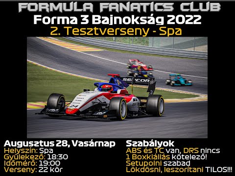 FormulaFanaticsClub Formula 3 Spa Tesztfutam w/ Kis Krisztián | 2022.08.28.