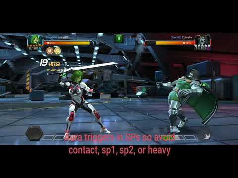 MCOC Duel - 5-star Doctor Doom - How to fight and avoid Shock causing Passive Stun for Heavy (Slap)