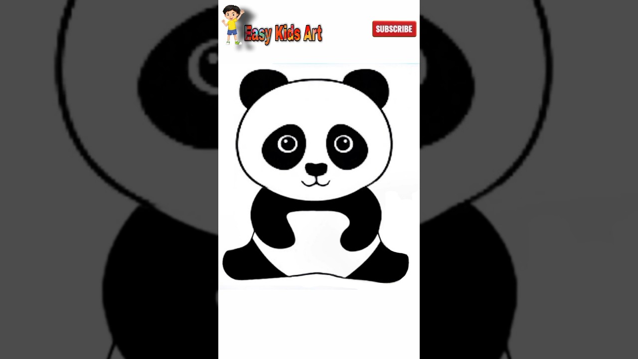 Draw PANDA🐼 EASY #cute #panda #drawing #easy #shorts #ytshorts #shortsfeed #viral#tiktok #reels