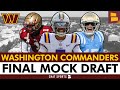 Final Commanders Mock Draft: Adam Peters TRADES UP TWICE In The Early Rounds Of The 2024 NFL Draft