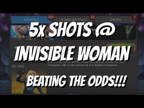 5x 6 Star Invisible Woman Featured Cavalier Crystal Opening - Marvel Contest of Champions