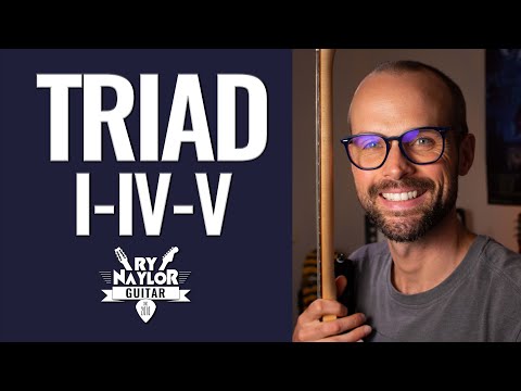 Triad Guitar Practice with a 1 4 5 triad chord progression